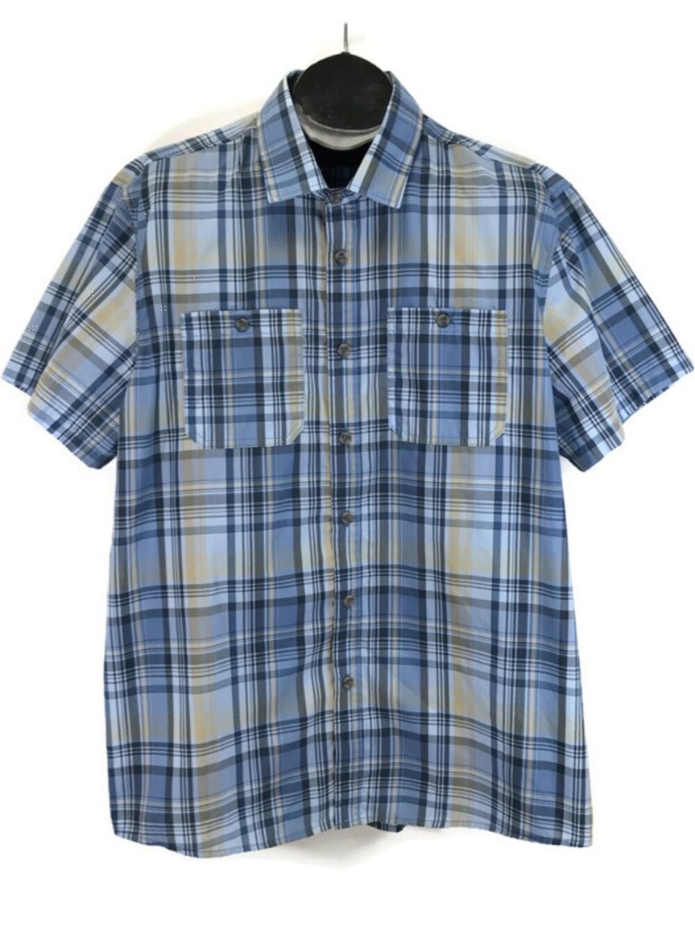 Free Country Short Sleeve Button Up Shirt Men's XL Plaid Casual Outdoor Active